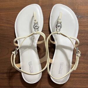 Michael Kors Bethany Sandal Patent Optic White, Size 9